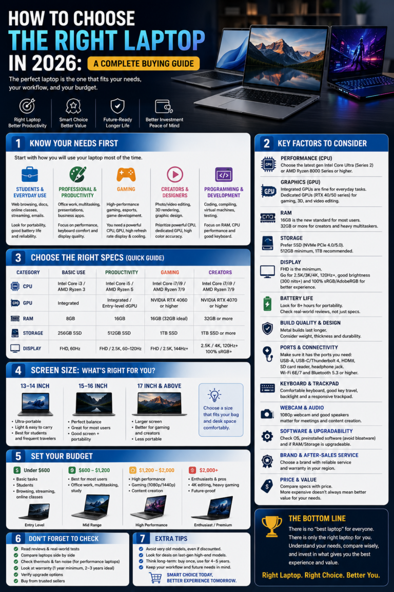 How to Choose the Right Laptop in 2026: A Complete Buying Guide